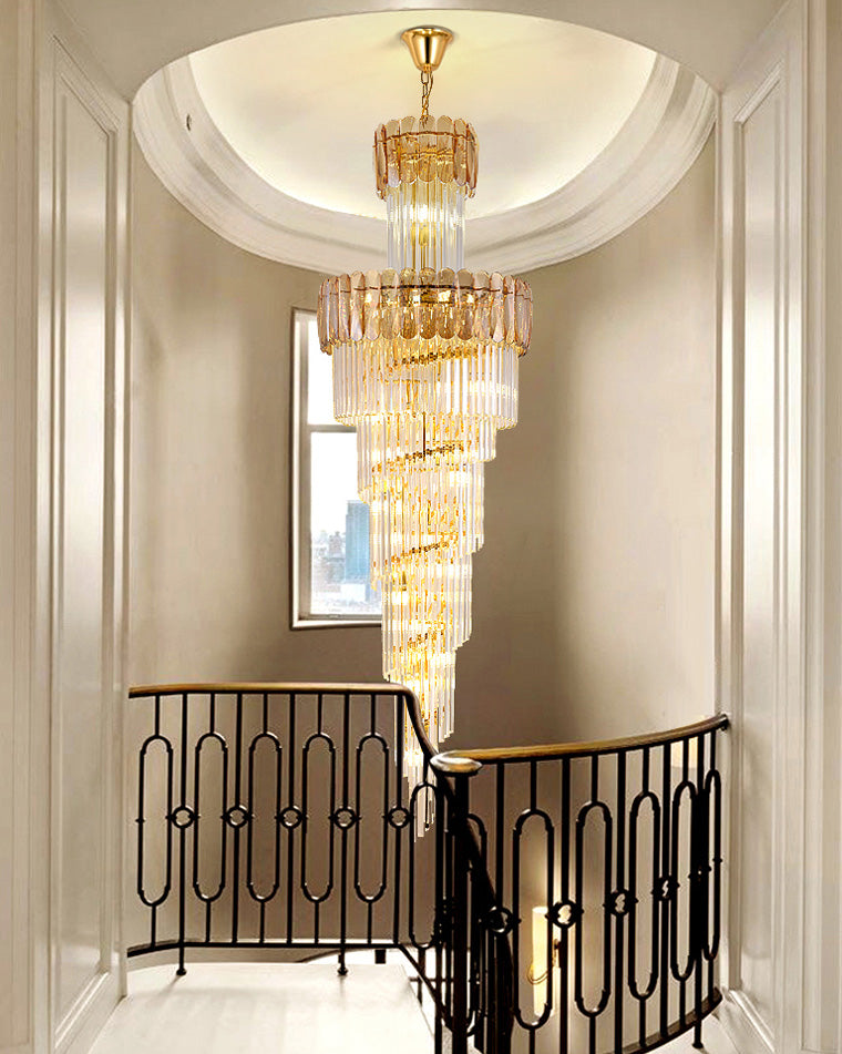 WOMO Long Tiered Crystal Chandelier-WM2387