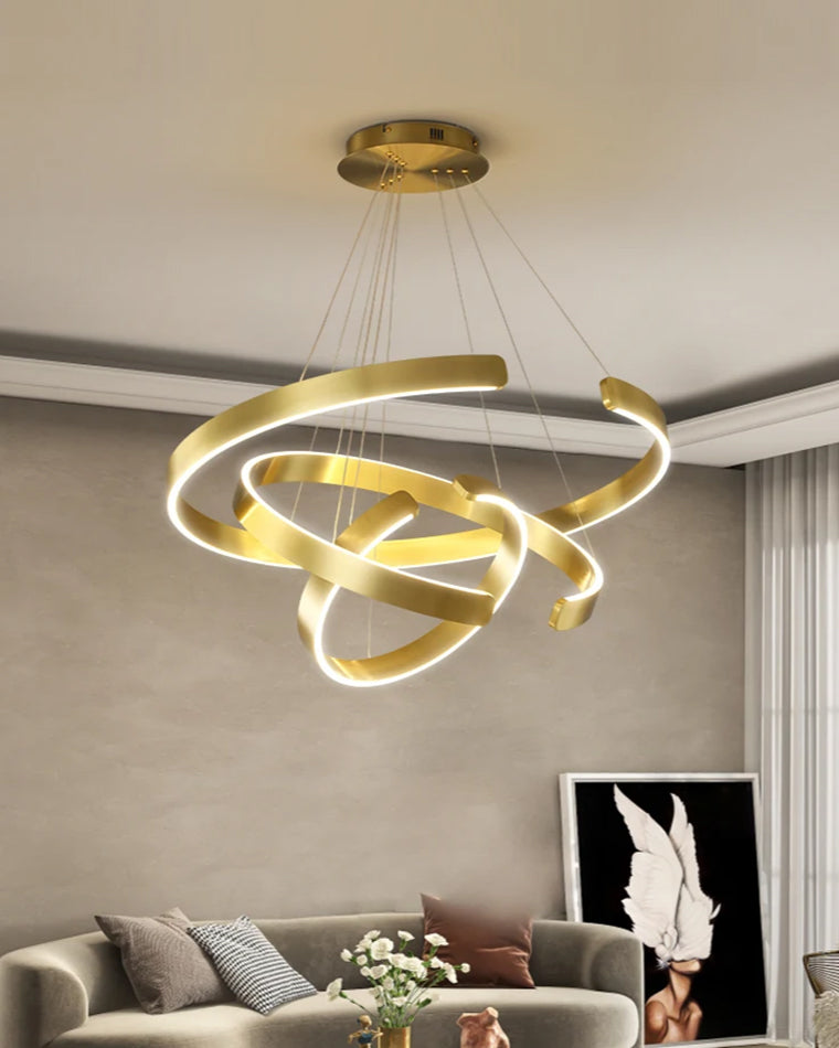 WOMO Gold Tiered Ring Chandelier-WM2916