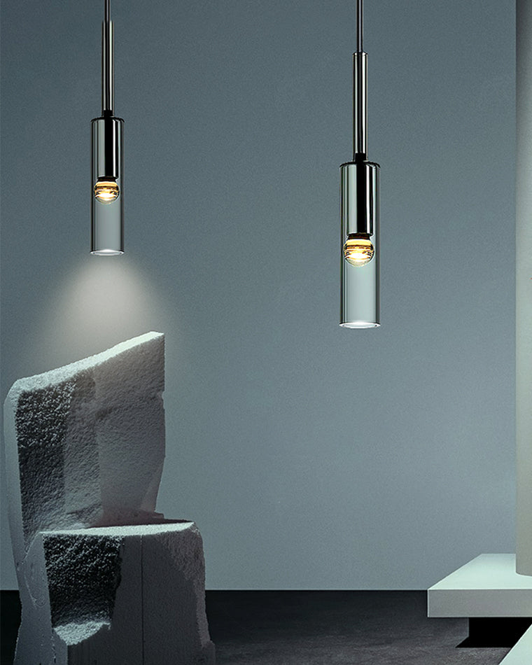 WOMO Cylinder Smoked Glass Kitchen Chandelier-WM2772