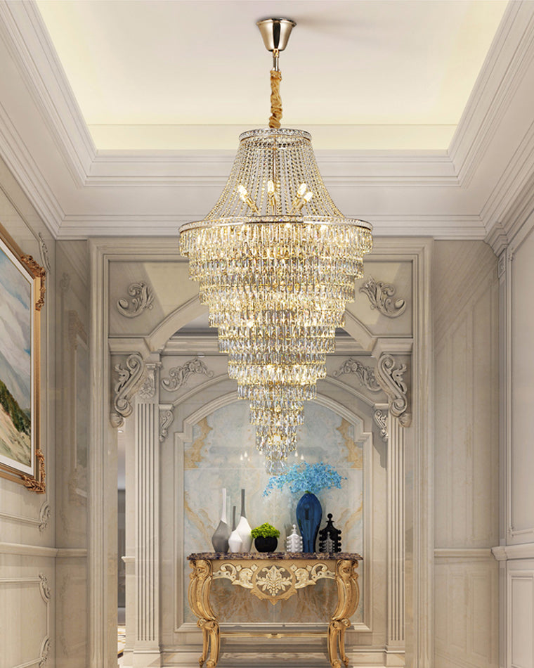 WOMO Oversized Gold Crystal Chandelier-WM2379