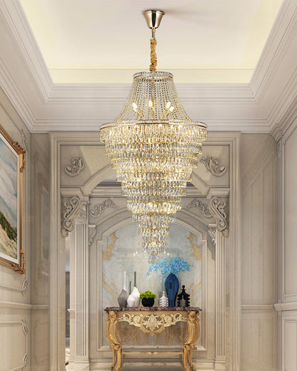 WOMO Oversized Gold Crystal Chandelier-WM2379