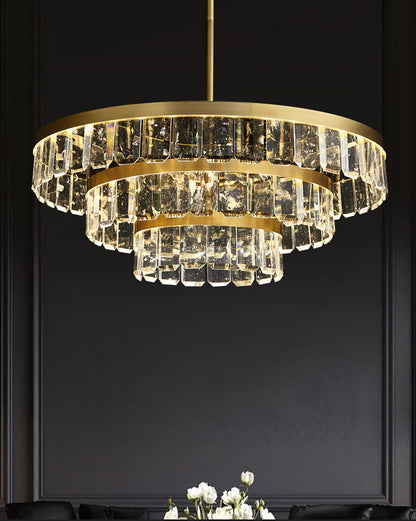 WOMO Tiered Gold Crystal Chandelier-WM2539