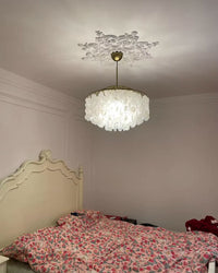 WOMO Tiered Capiz Round Chandelier-WM2346