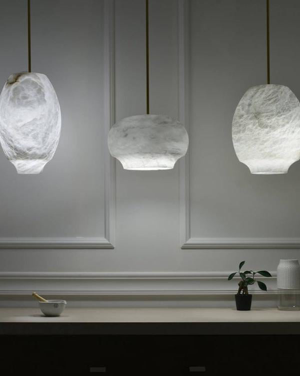 WOMO Camille Alabaster Pendant Light-WM2895