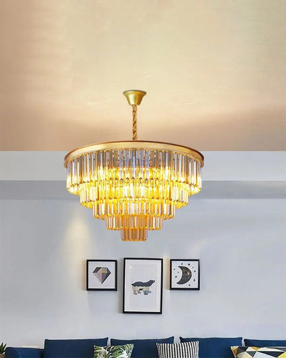 WOMO Tiered Crystal Prism Chandelier-WM2790