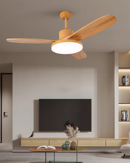 WOMO 3 Wood Blade Ceiling Fan Lamp-WM5090