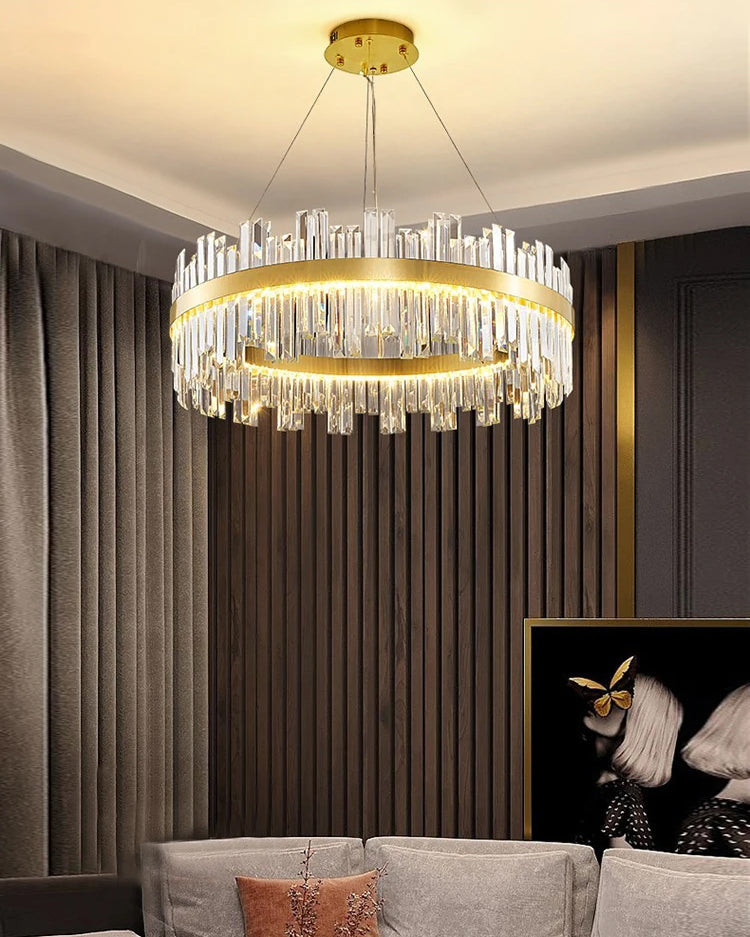 WOMO Luxury LED Gold Plated Crystal Chandelier-WM2531