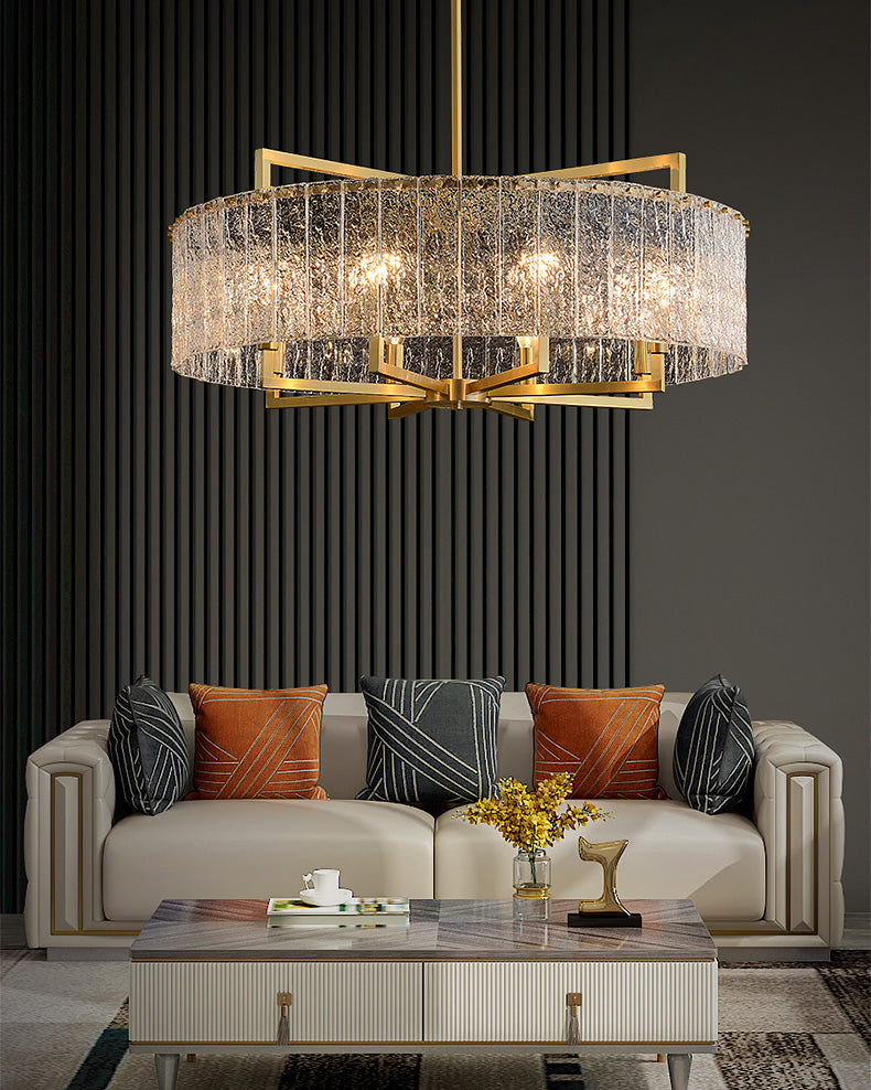 WOMO Textured Glass Round Chandelier-WM2619