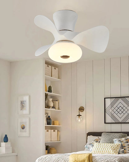 WOMO Small White Ceiling Fan Lamp-WM5094