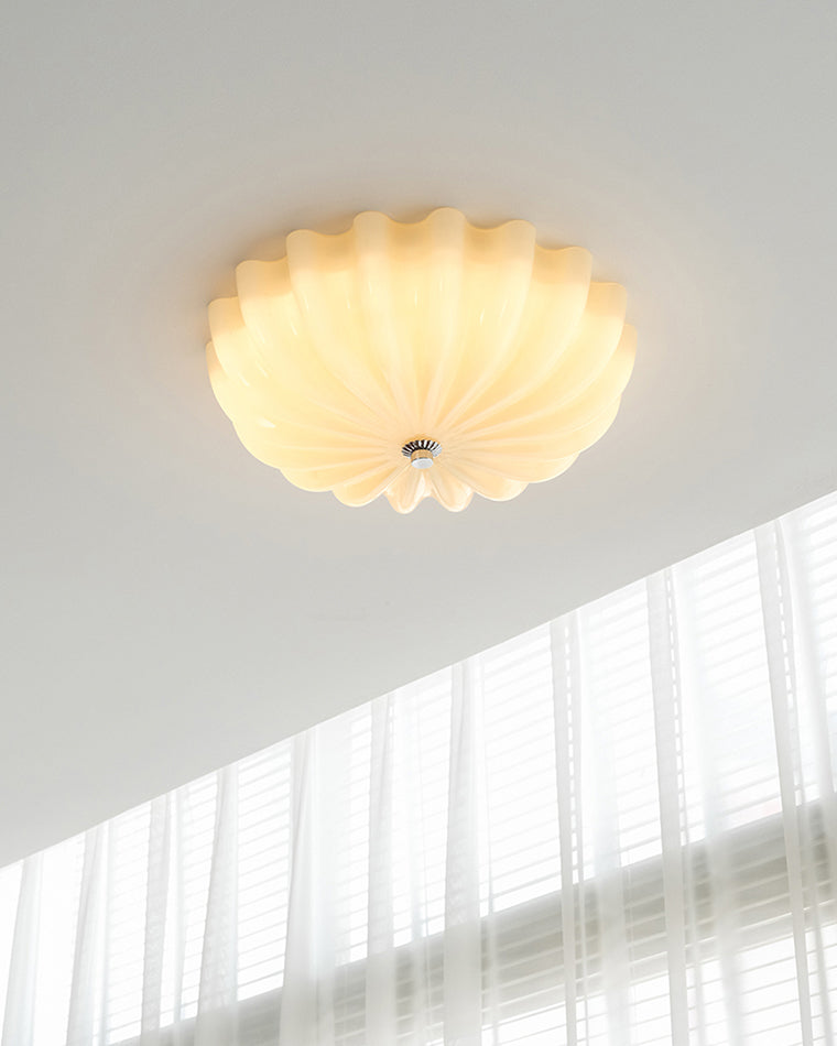 WOMO Pleated Glass Flush Mount Ceiling Light-WM1133