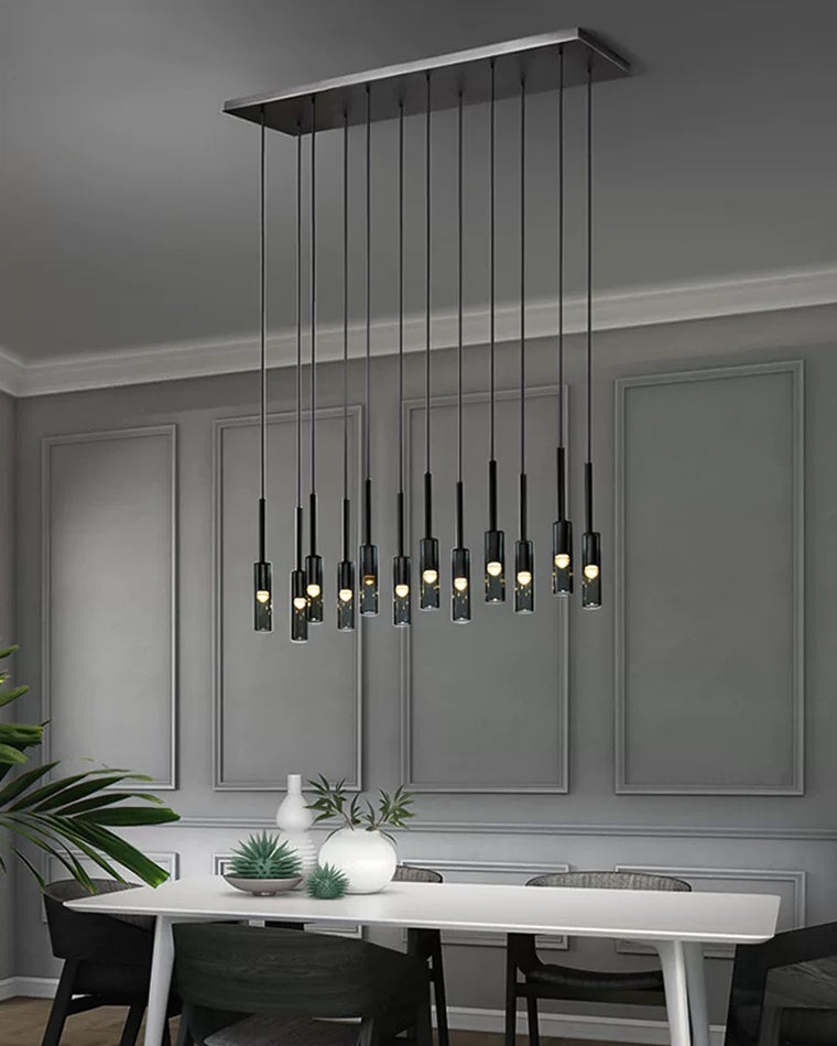 WOMO Cylinder Smoked Glass Kitchen Chandelier-WM2772
