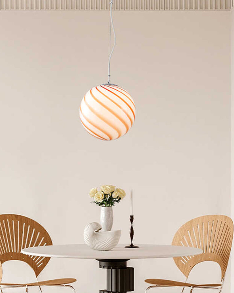 WOMO Swirl Glass Globe Pendant Light-WM2613