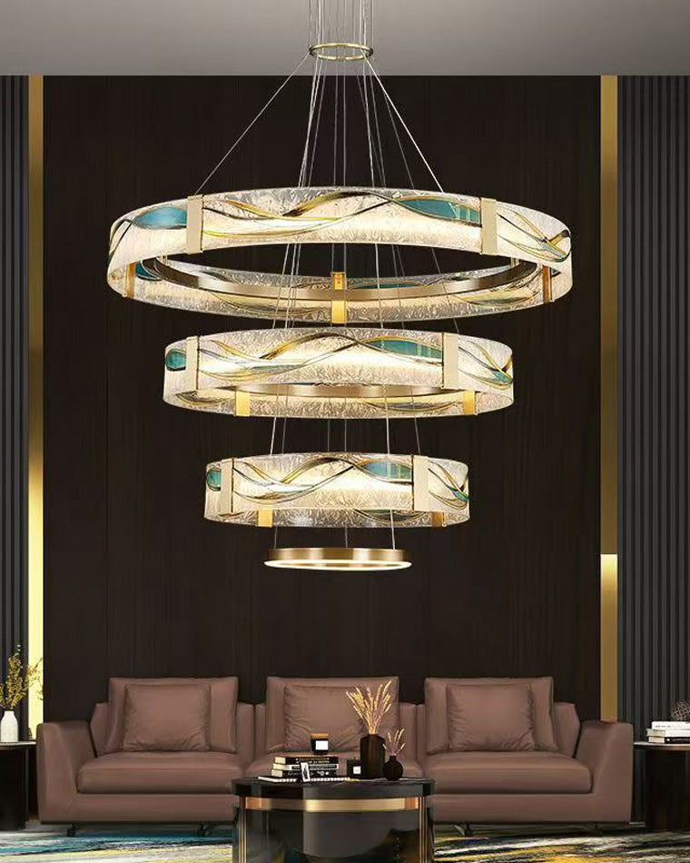 WOMO Enamel Tiered Round Chandelier-WM2336