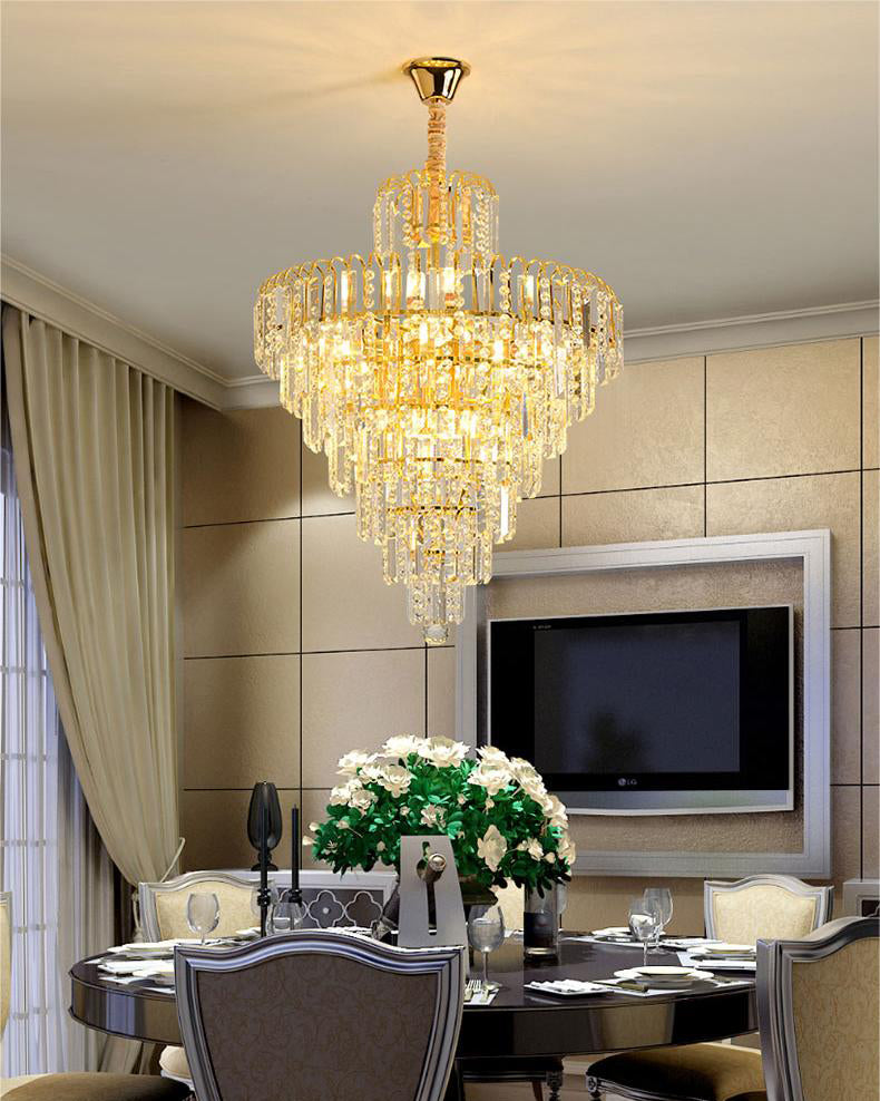 WOMO Large Cascading Crystal Chandelier-WM2917