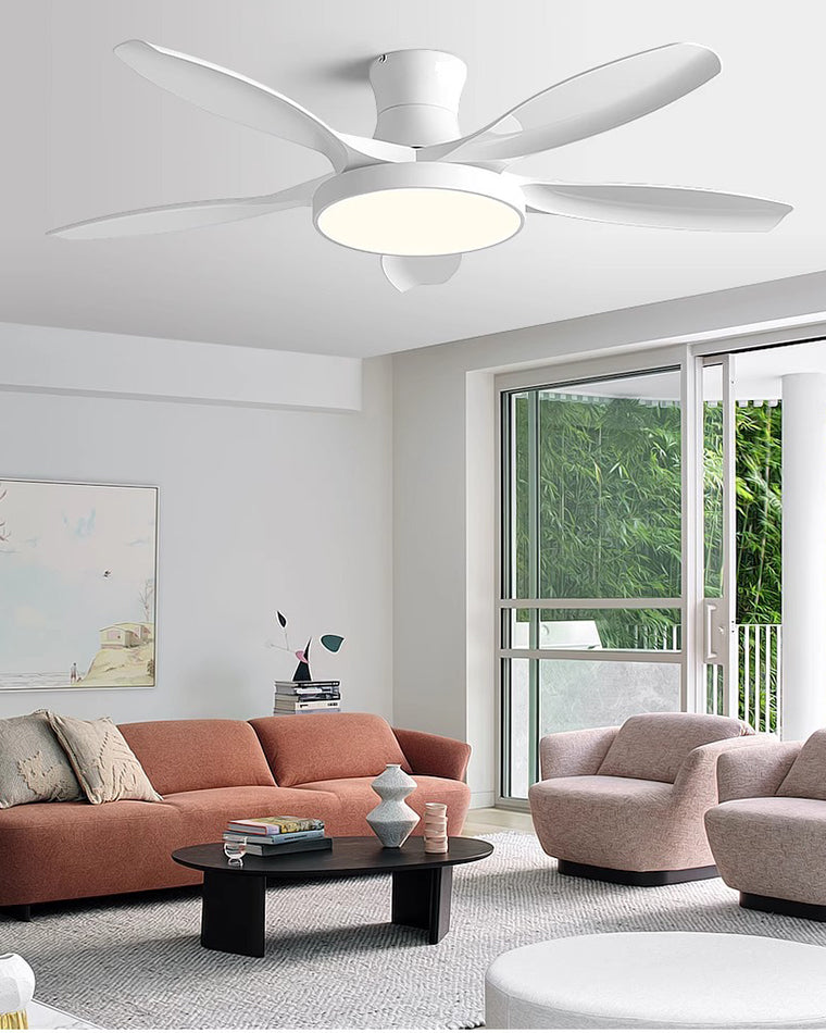 WOMO Scandi Large Flush Mount Ceiling Fan Lamp-WM5130