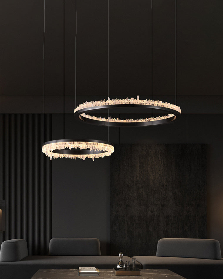 WOMO Black Ring Crystal Chandelier-WM2716