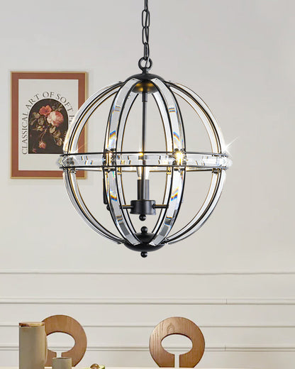 WOMO Cage Crystal Orb Pendant Light-WM2595