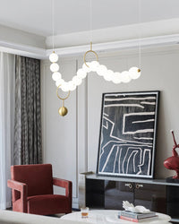 WOMO Pearl Brass Globe Dining Room Chandelier-WM2102a