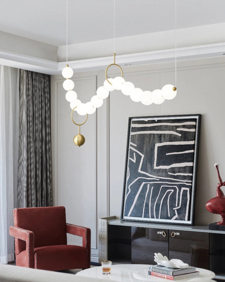 WOMO Pearl Brass Globe Dining Room Chandelier-WM2102a