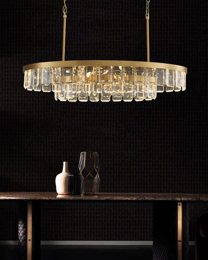 WOMO Long Oval Crystal Chandelier-WM2541