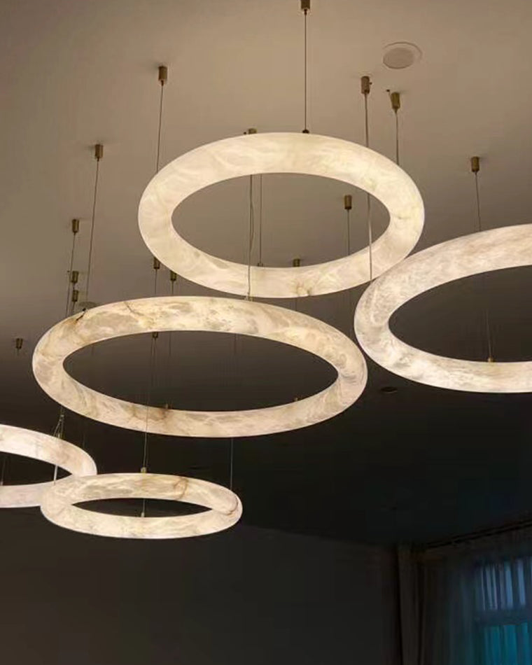 WOMO Alabaster Circle LED Chandelier-WM2873