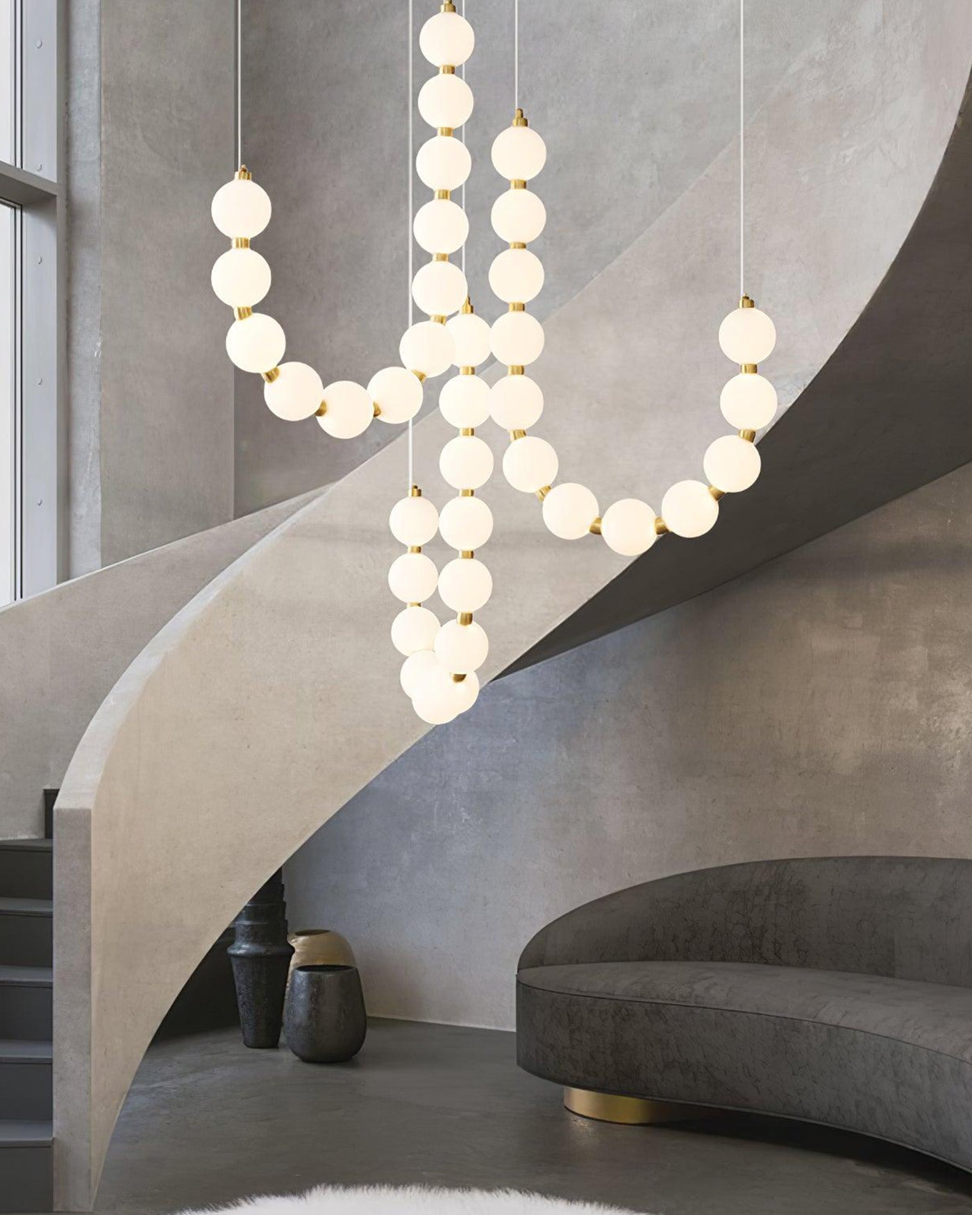WOMO Pearl Brass Globe Chandelier-WM2102e