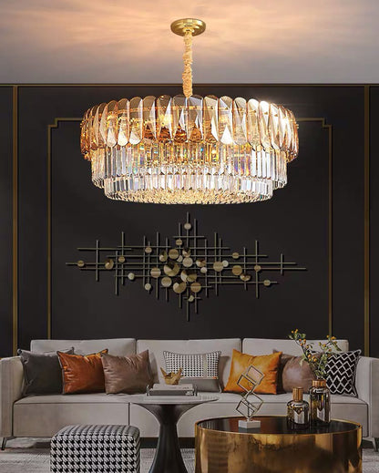 WOMO Tiered Round Crystal Chandelier-WM2542