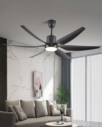 WOMO 5 Black Blade Large Ceiling Fan Lamp-WM5042