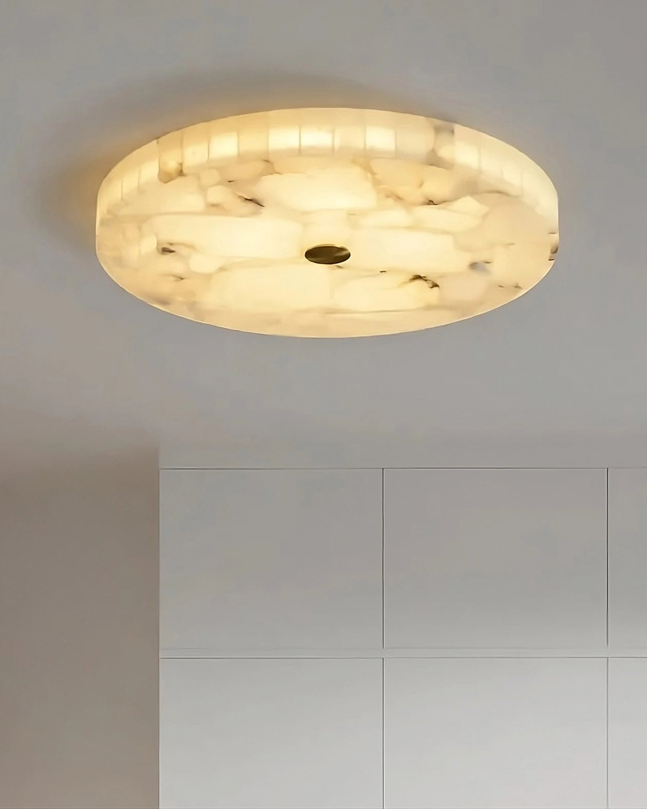 WOMO Round Alabaster Ceiling Light-WM1140