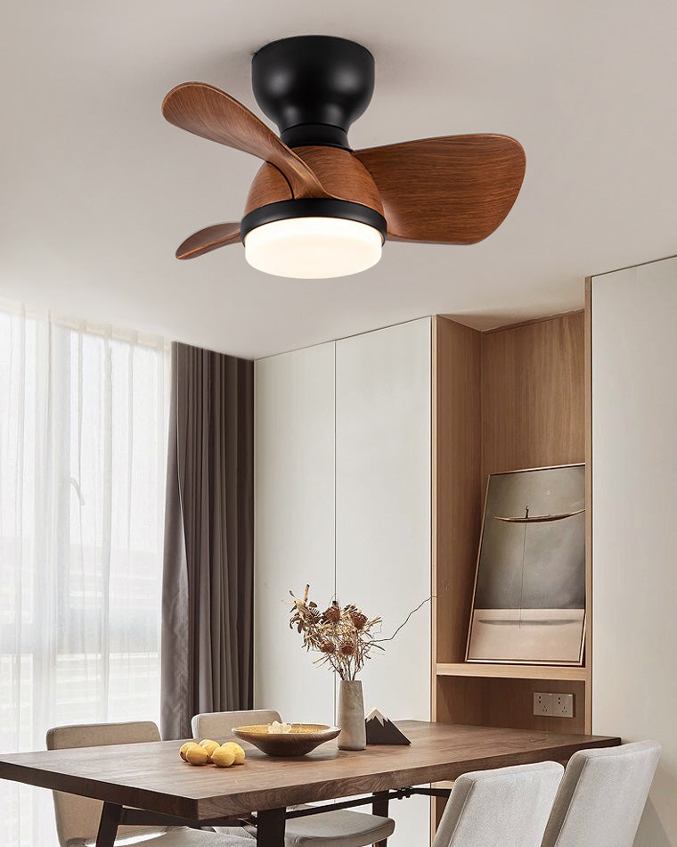 WOMO Small Flush Mount Ceiling Fan Lamp-WM5114