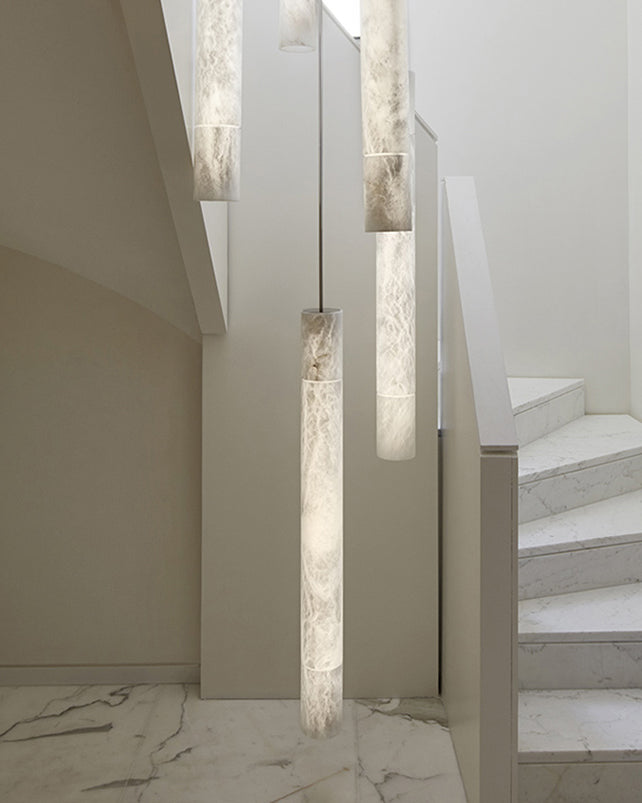 WOMO Alabaster Tube Staircase Chandelier-WM2881