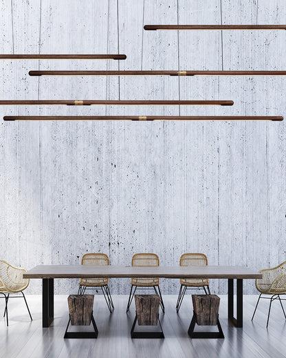 WOMO Walnut Linear Led Pendant Light-WM2520