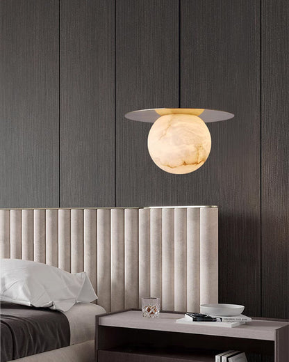 WOMO Disc Globe Alabaster Pendant Light-WM2836