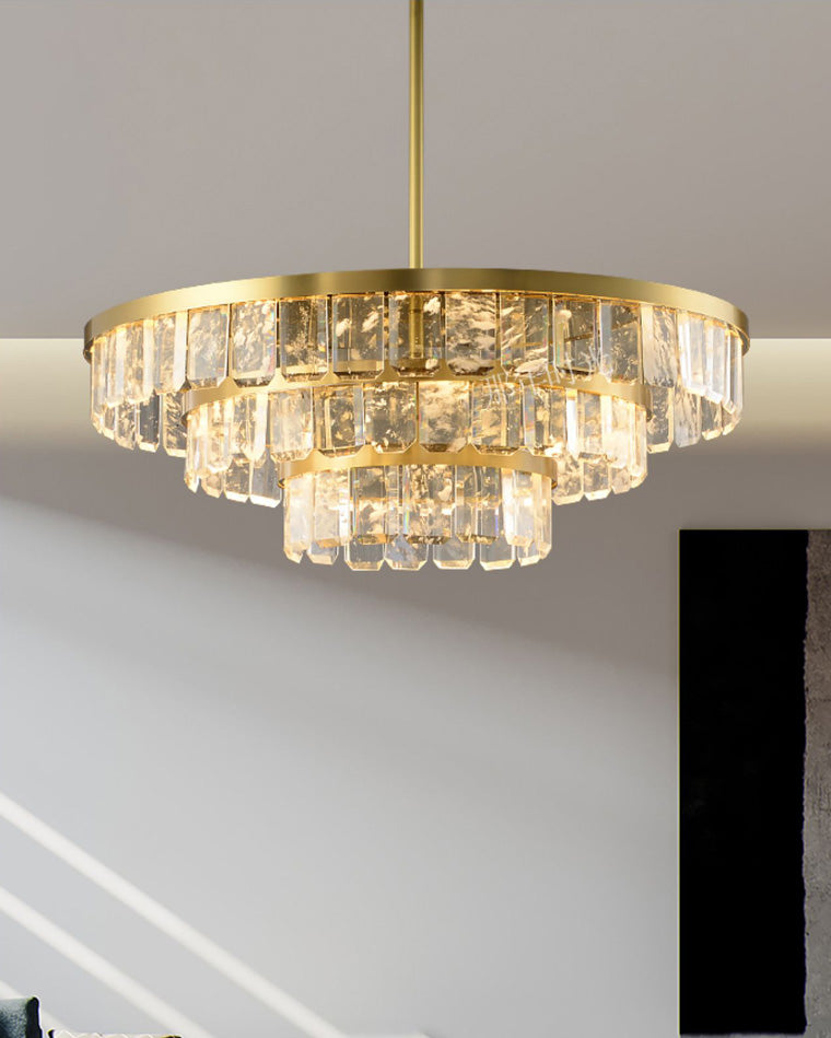 WOMO Tiered Gold Crystal Chandelier-WM2539