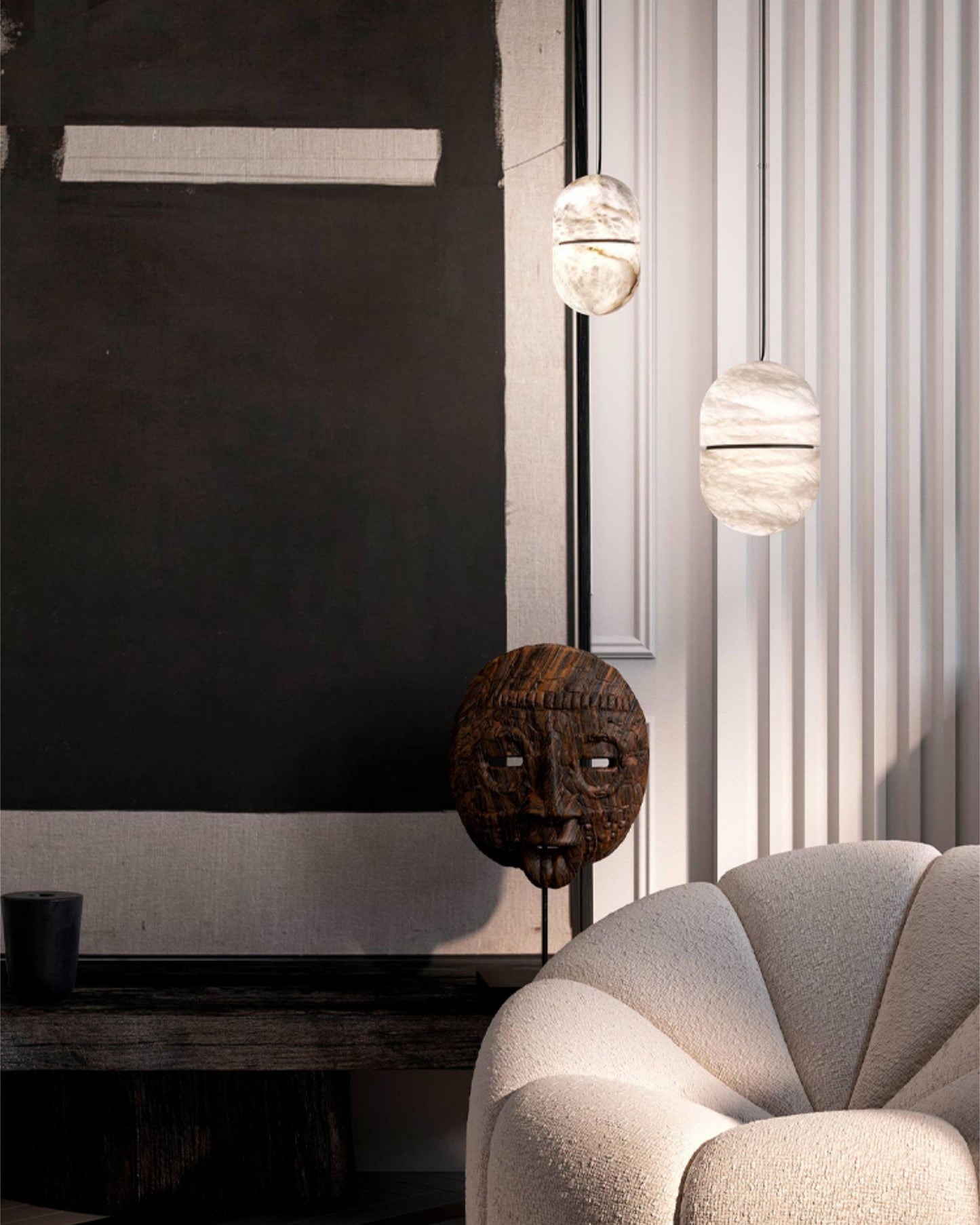 WOMO Alabaster Globe Pendant Light-WM2904