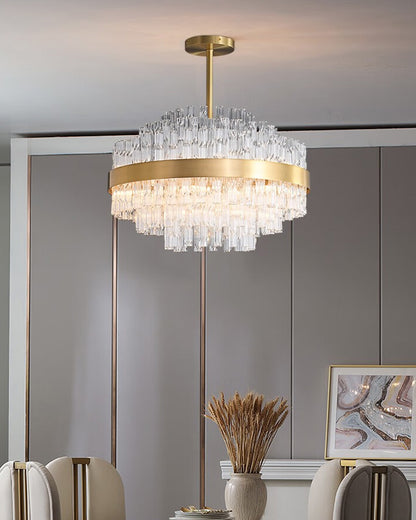 WOMO Gold Round Crystal Chandelier-WM2547