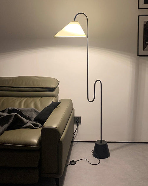 WOMO Fabric Gooseneck Floor Lamp-WM7096