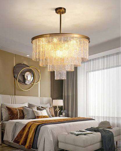 WOMO Gold Tiered Glass Chandelier-WM2601