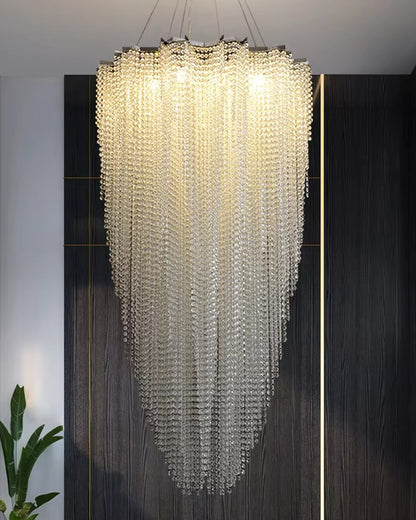 WOMO Cascading Crystal Foyer Chandelier-WM2750