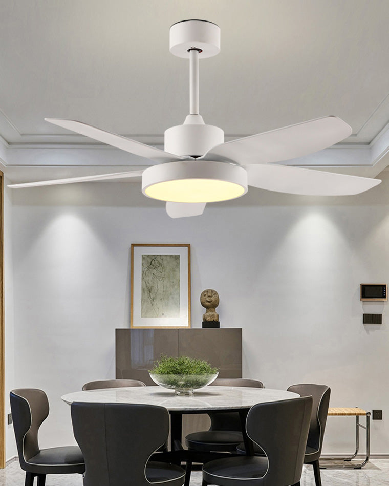 WOMO 5 Blade White Ceiling Fan Lamp-WM5083