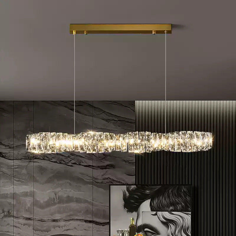 WOMO Twist Linear Crystal Chandelier-WM2193