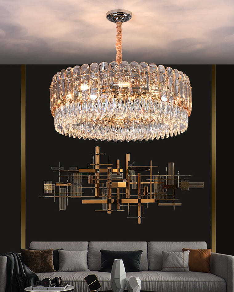 WOMO Tiered Round Crystal Chandelier-WM2542