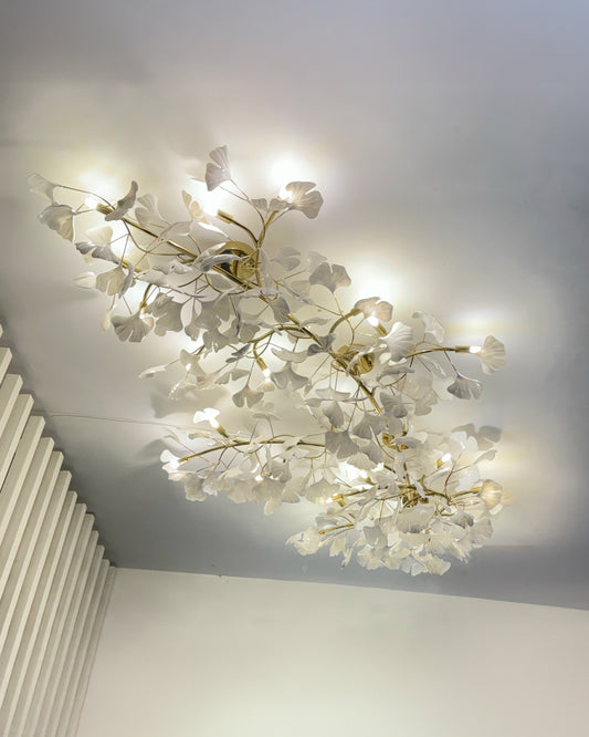 WOMO Ceramic Gingko Flush Mount Ceiling Light-WM1119