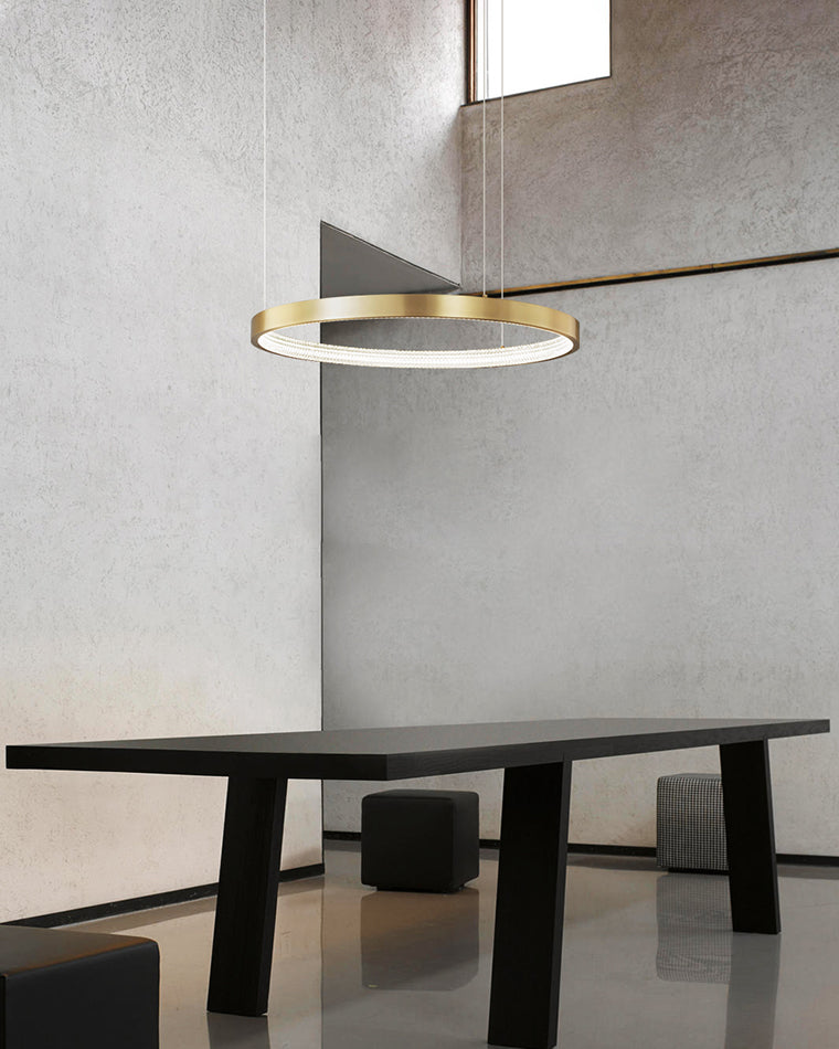 WOMO Tiered Circular Led Brass Chandelier-WM2345