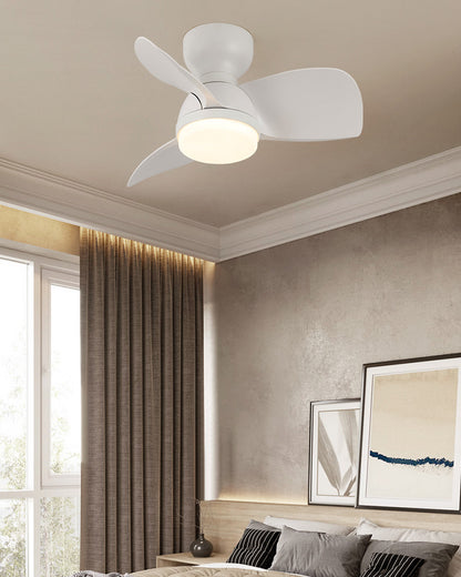 WOMO Small Flush Mount Ceiling Fan Lamp-WM5114