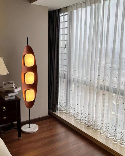 WOMO Modern Wood Oval Floor Lamp-WM7080