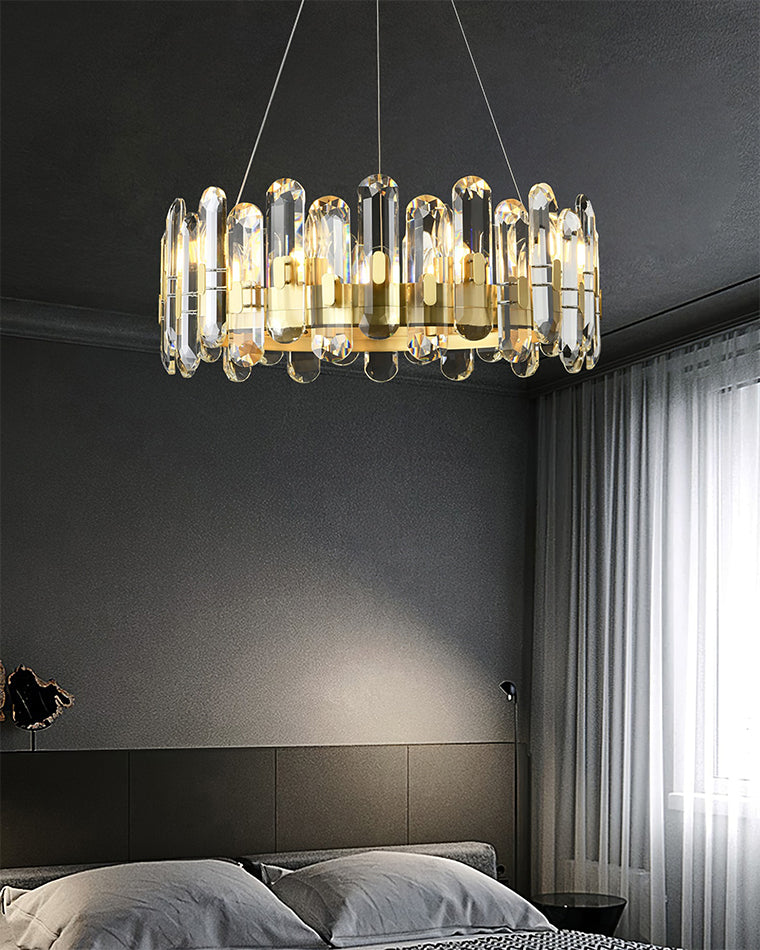 WOMO Gold Crystal Round Chandelier-WM2779