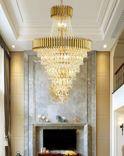 WOMO Tiered Tapered Crystal Chandelier-WM2699