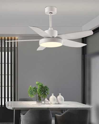 WOMO 5 Blade White Ceiling Fan Lamp-WM5083