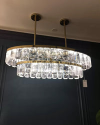 WOMO Long Oval Crystal Chandelier-WM2541